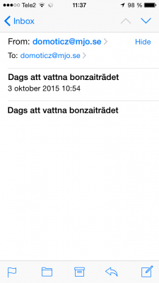 Domoticz mailnotifiering iphone