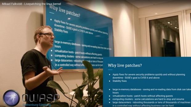 Presentation: Linux kernel live patching på OWASP Security tapas